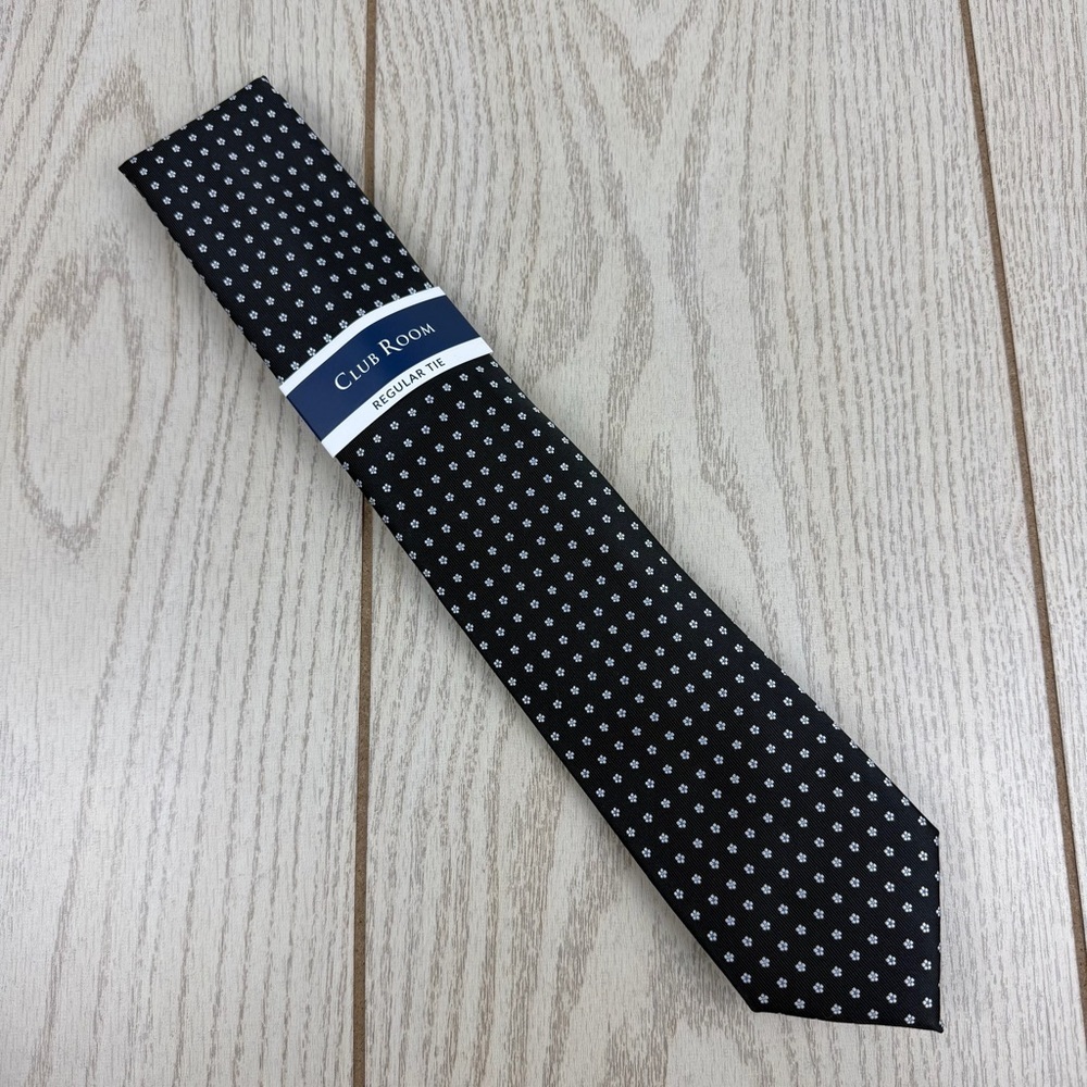 799 Club Room Men's Tie Dooley Floral 1 Black $55 Polyester